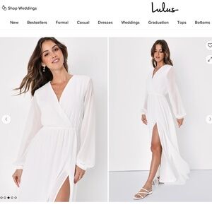 Lulu’s Wondrous Water Lilies White Dress